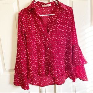 Retro & Icone  Heart print Blouse Size Small